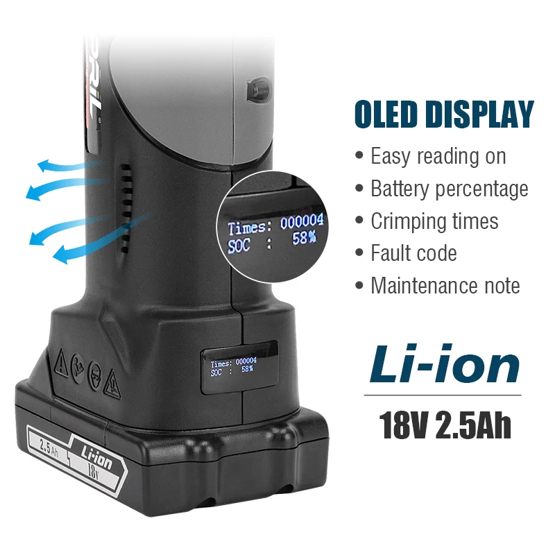 PA-1632 เครื่องมือการจีบไฮดรอลิกไฟฟ้าที่ใช้แบตเตอรี่สําหรับ Pex, ท่อท่อพลาสติกอลูมิเนียม