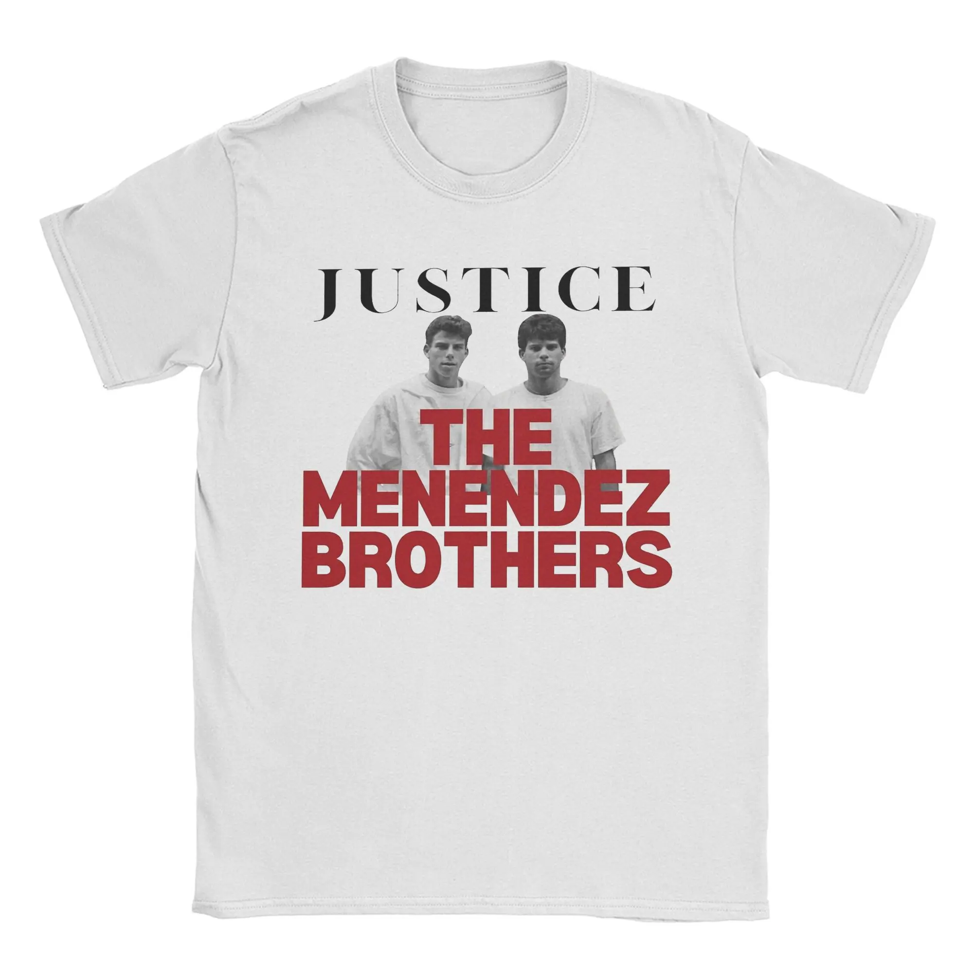 Printed Free The Menendez Brothers Justice T Shirt For Unisex  Cotton Tee Shirt Short Sleeve Clothing