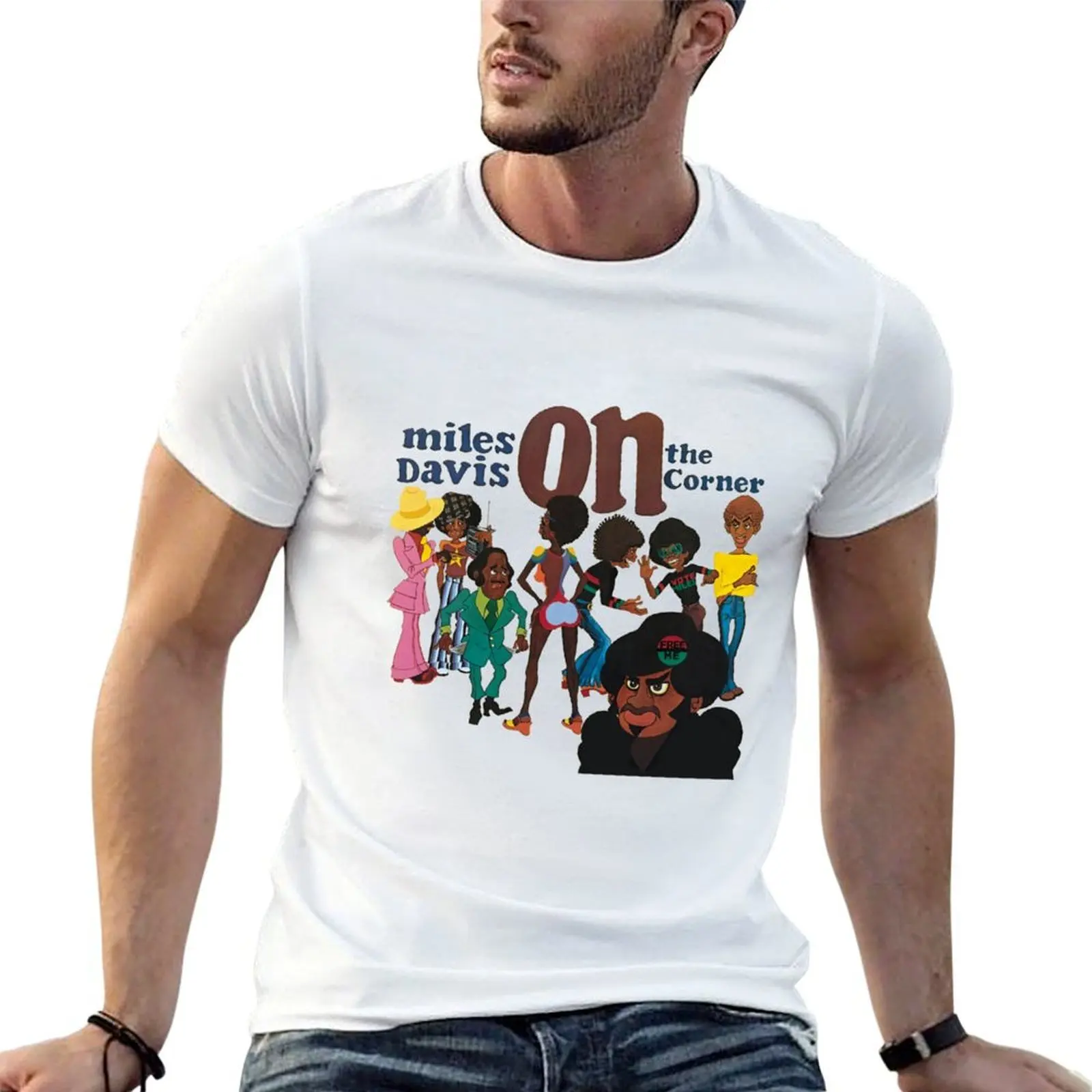 

Miles Arts Davis On The Corner T-Shirt t shirts for man cotton soft anime tshirt T-Shirt