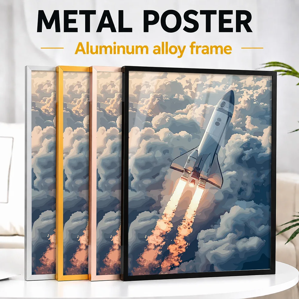 Spacecraft Launch Framed Metal Poster Personalized Cosmic Perspective Wall Art Designed For Astronomy Fans To Display In Office