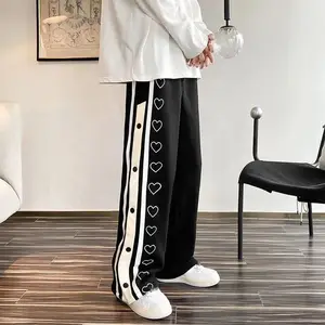 Sweatpants spor uzun, büyük boy, düğme yan bölünmüş, gündelik giyim, basketbol, pantolon, kar, streetwear, Harajuku, erkek ve kadın Pantolondaki en iyi 10 satış ve açık - №9