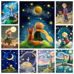 The Little Prince 5D Full Round Diamond Painting Kits Cartoon Little Boy And Fox DIY Drills Mosaic Embroidery Cross-stitch Gift