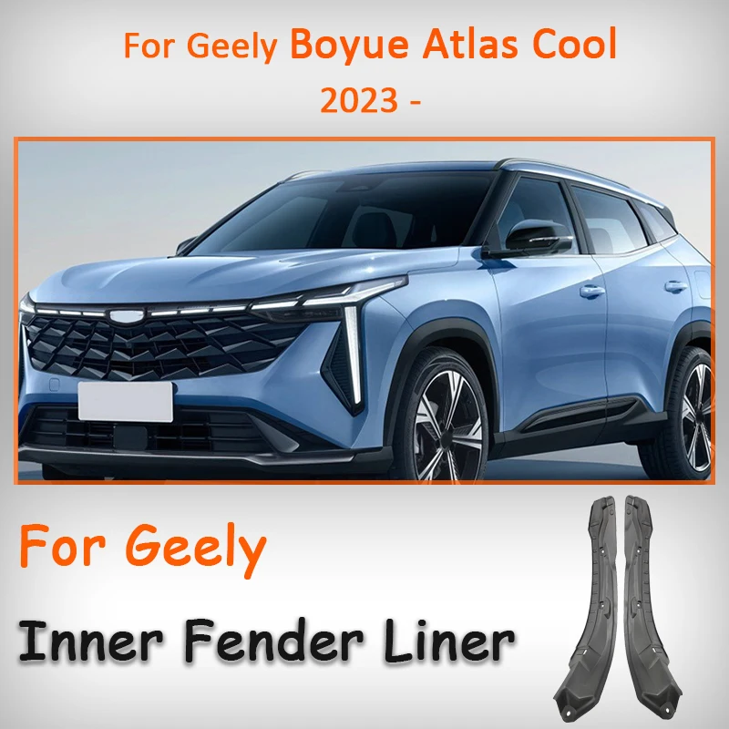 

Для Geely Cityray Boyue Atlas Cool 2023 2024 2025 автомобильный брызговик на заднее колесо, внутренняя подкладка на крыло, комплект защиты от брызг, подкладка брызговика