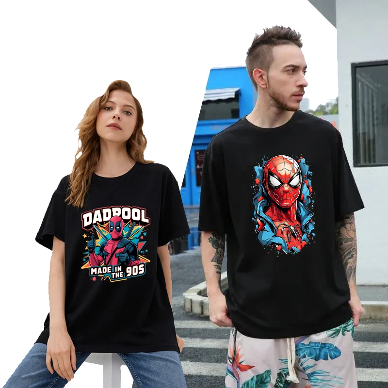 

Disney Spider-man Men's Clothing Trend Female T Shirt Casual Harajuku O Neck Ladies Y2k Harajuku Top Tshirt Lady Girl Top Tshirt