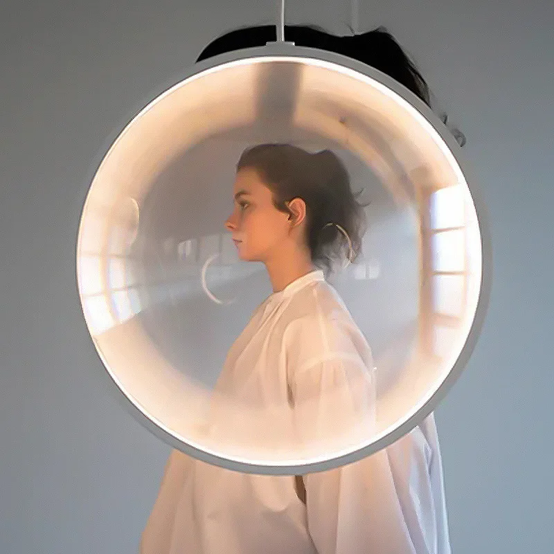 

Современная дизайнерская светодиодная потолочная люстра, круглая прозрачная стеклянная подвесная лампа, домашний декор, светильник для спальни, столовой