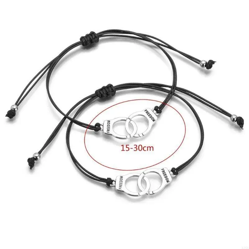 Handmade 2x cho các sĩ quan cảnh sát còng tay vòng tay tự do người yêu thời trang bracel