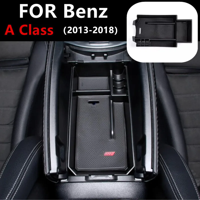 

Car Central Armrest Box organizer material car gadgets storage box For Mercedes-Benz A Class 2013-2018 W176 Auto Accessories