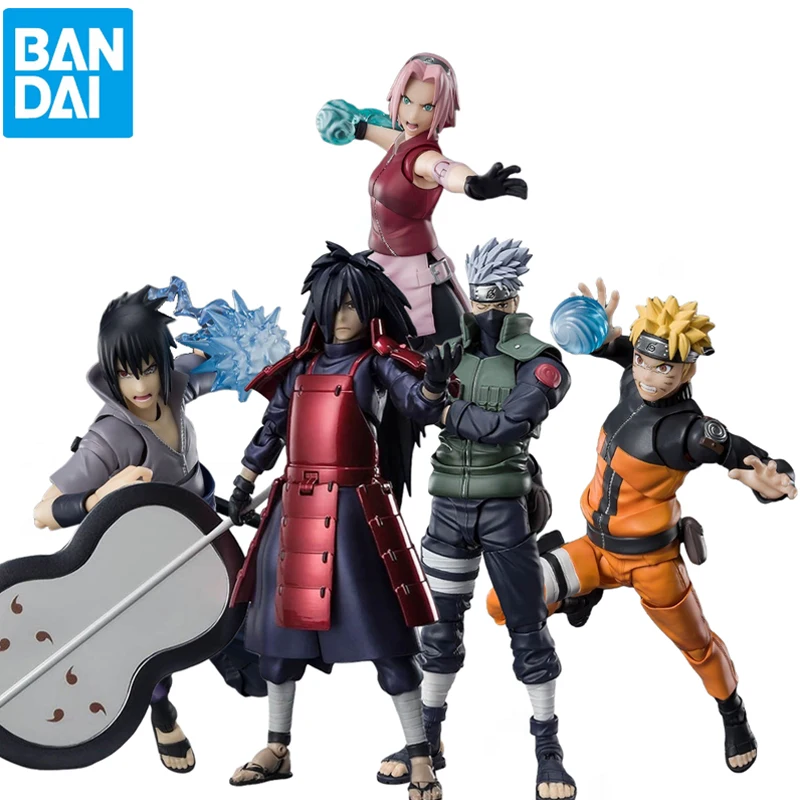 Bandai SHFiguarts 2.0 Naruto: Shippuden Kakashi Hatake Naruto Sasuke Sakura Uchiha Madara SHF Figur Anime Mainan Model Aksi