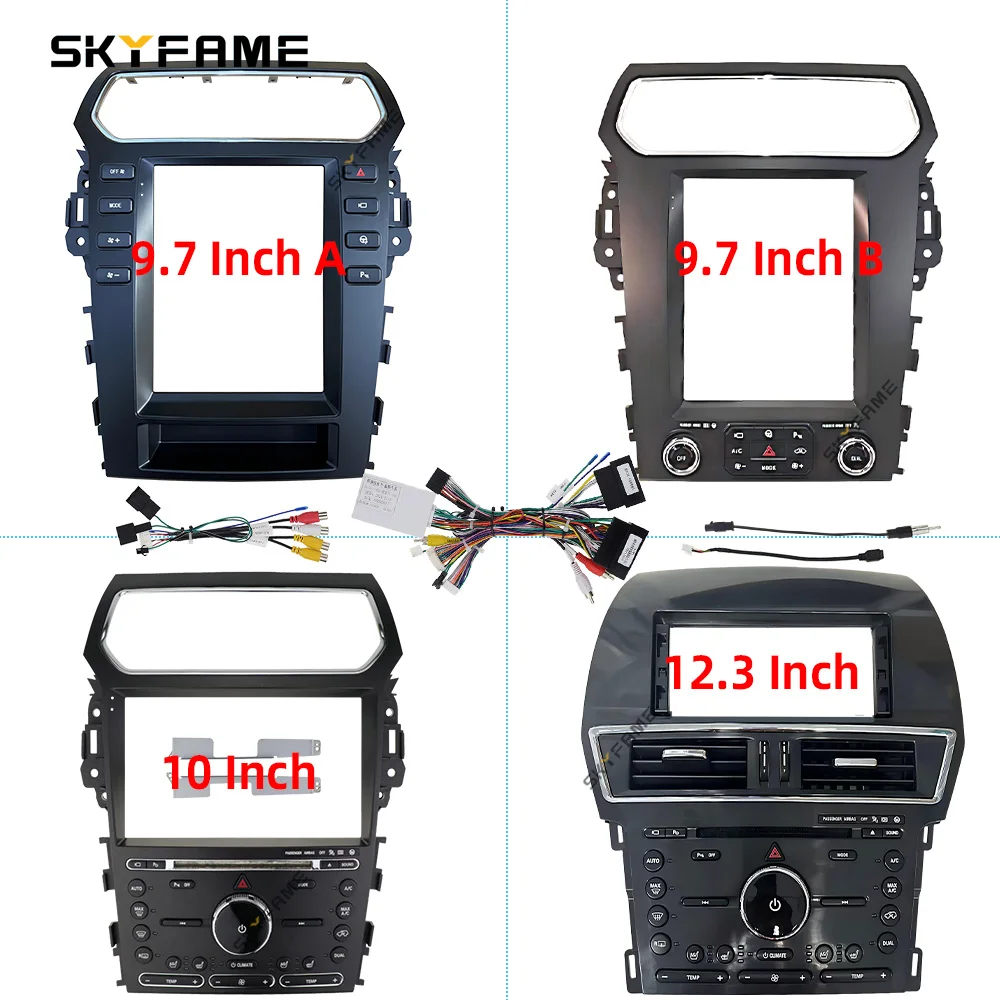 SKYFAME 9/9.7/12.3 Inch Car Fascia Frame Adapter Canbus Box Decoder Android Radio Dash Fitting Panel Kit For Ford Explorer