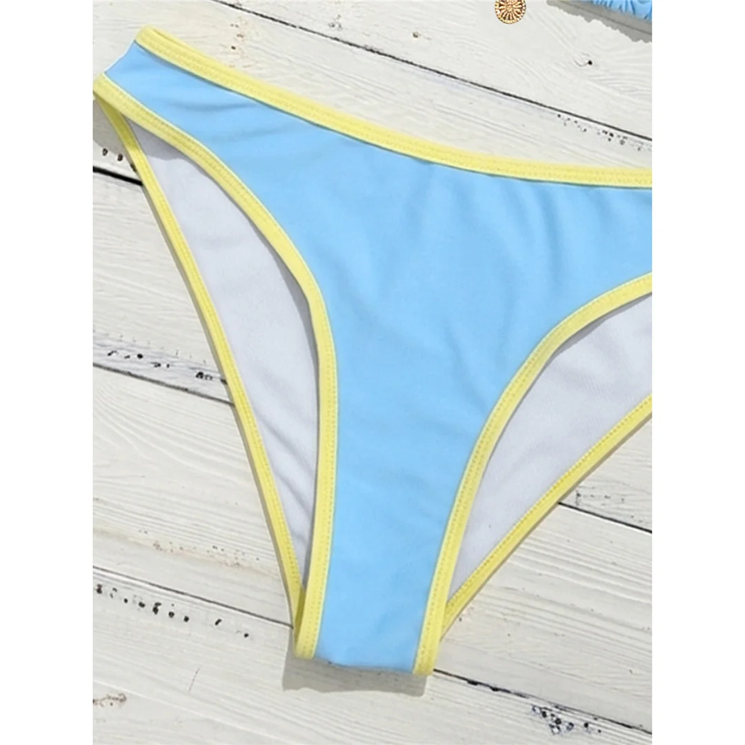 XS - L Neckholder-Bikini Damen-Badebekleidung Zweiteiliger Bikini-Set Brasilianischer Badeanzug mit hohem Beinausschnitt V8185 – Detail 9