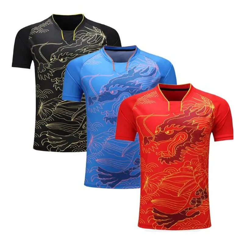 

China dragon table tennis shirt Men,badminton jerseys ping pong sports T-shirt,polyester Dry-Cool Ma Long table tennis t-shirt