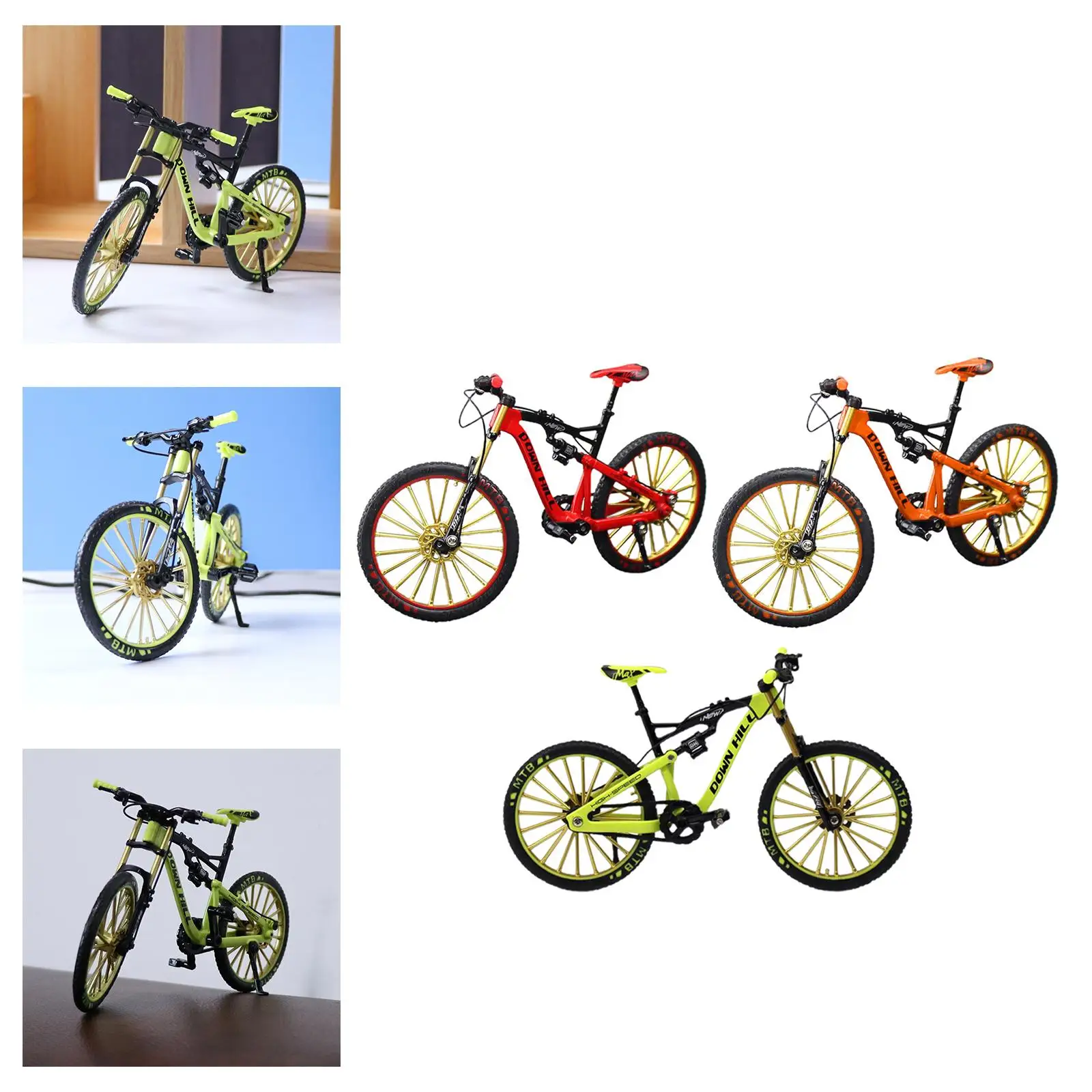 Model Bike Miniature Alloy Diecast Bicycle Toy Ornament Cake Topper for Collectors Home Office Decor