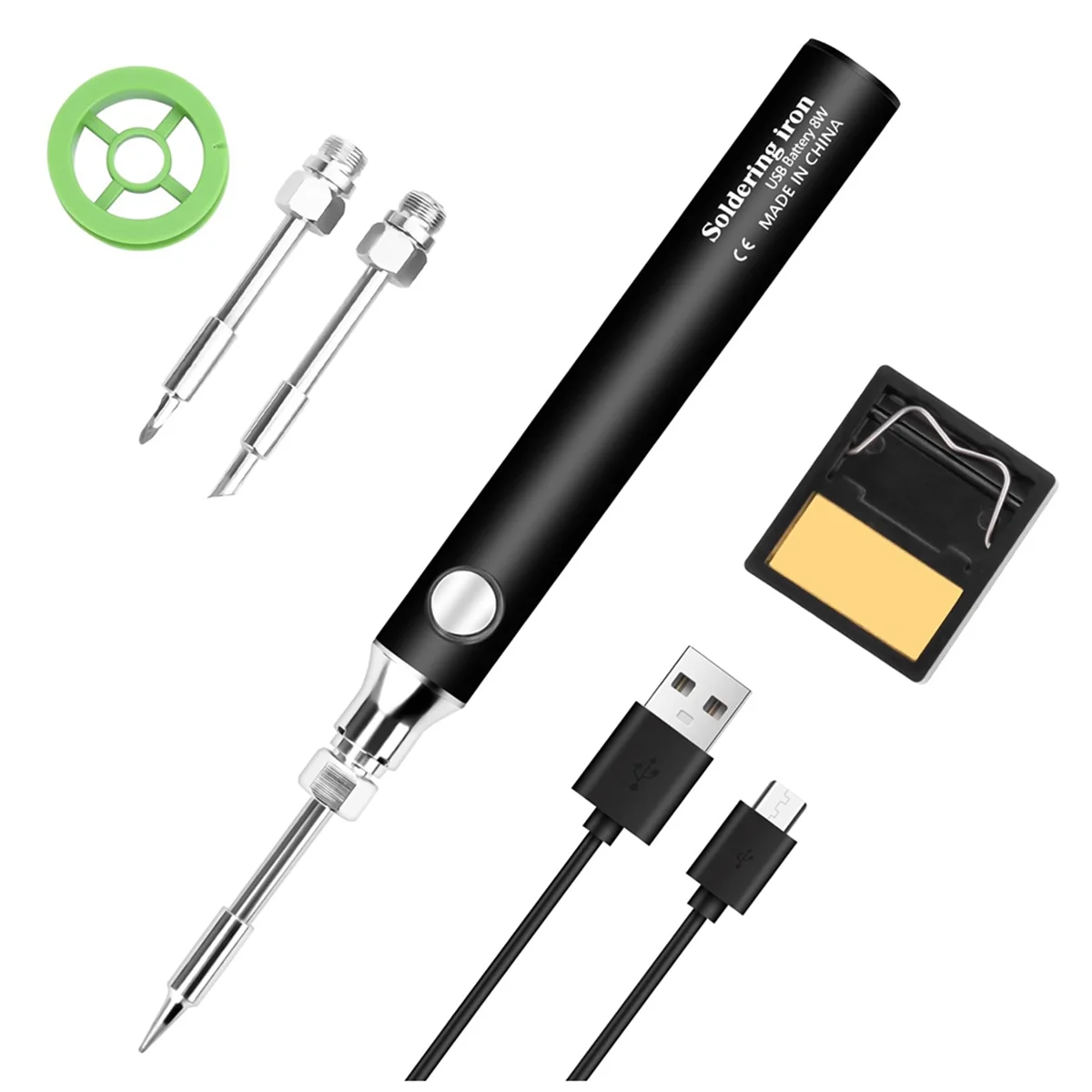 

Cordless Soldering Iron Kit, USB Rechargeable Portable Cordless Soldering Iron with 3PCS Soldering Tips Soldering Iron