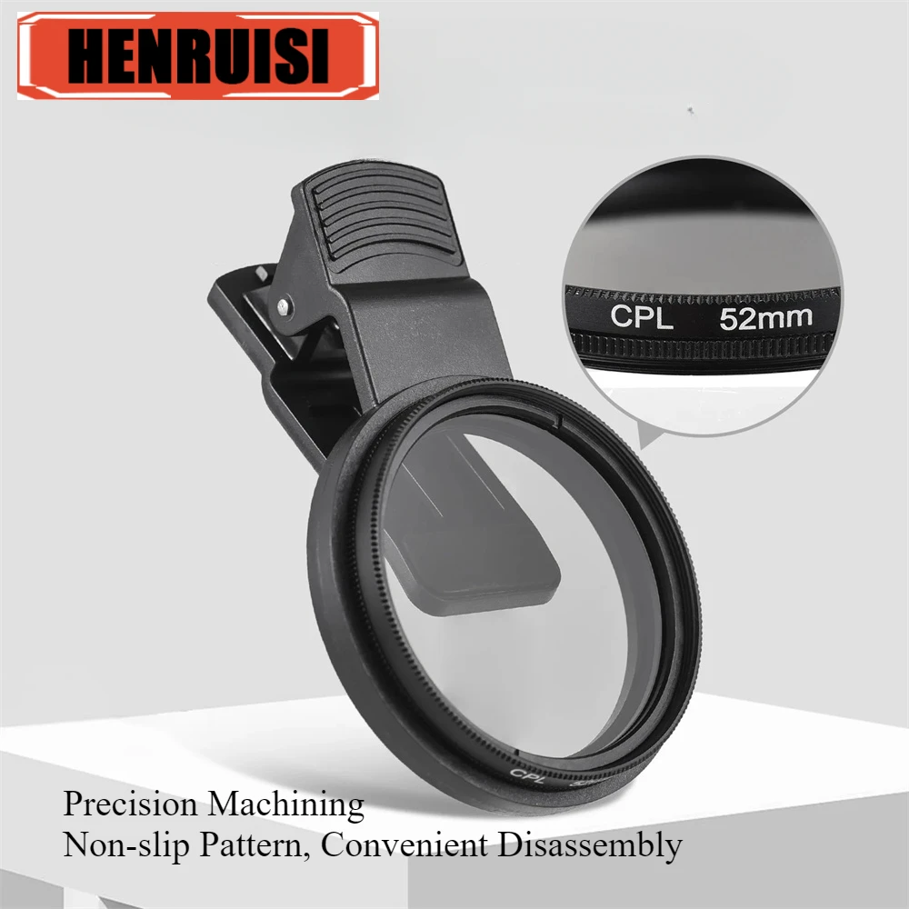 52MM CPL Polarized Lens Circular Universal Portable Polarizer Camera Len CPL Filter Professional For iPhone 16 Mobile Smartphone