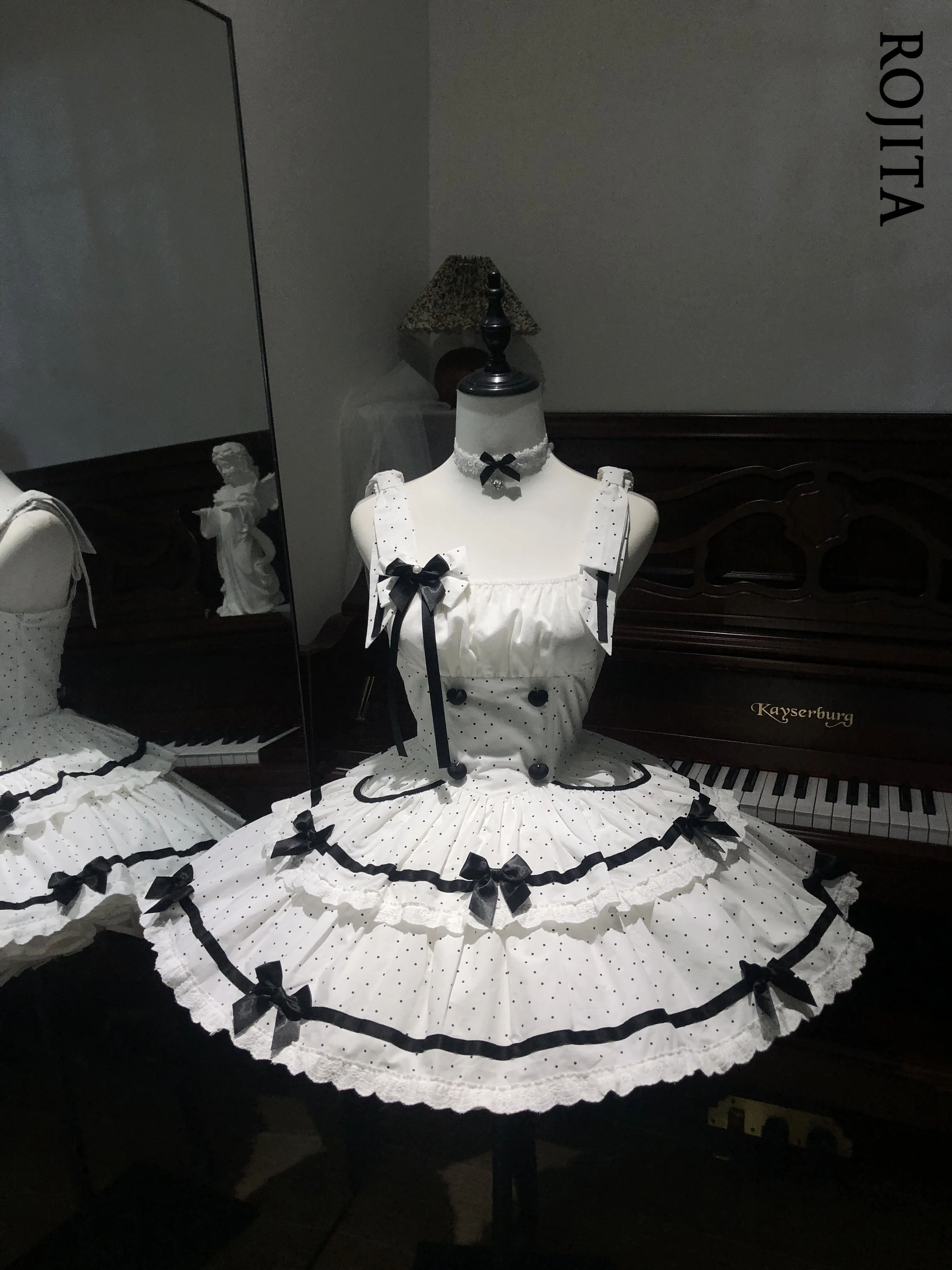 JSK Abito da torta a pois Donna 2025 New Lolita Daily Cute Sweet Strap Abiti LO Dress Abito estivo per donna