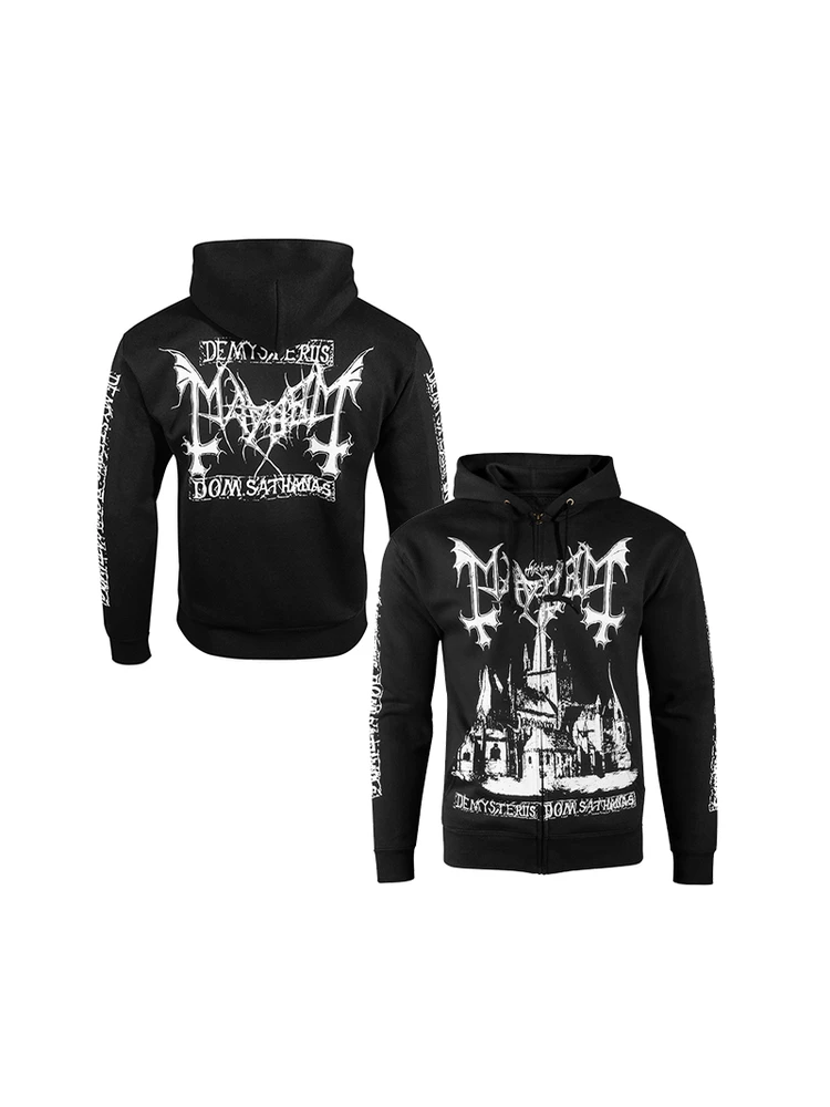 

Heavy Metal Bla Gold Ro MAYHEM Band Hoodie Zipper Cotton Jaet Men's Casual Long Sve Sweatirt Youth k Sle
