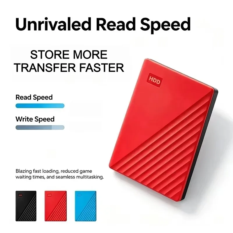 Portable 2.5 Inch External HDD USB 3.0 Multi-Device Compatible Durable Storage Disk Fast Data Transfer for Data Backup