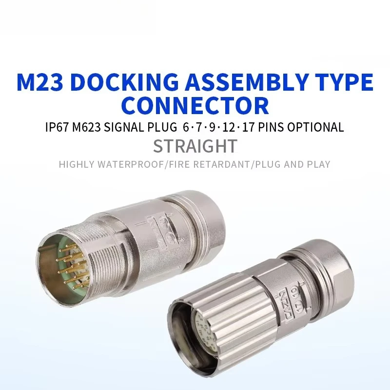 Wholesales IP67 M23 Series 6 8 9 12 17 19 Threaded Coupling Female & Male signal Power Connector Socket
