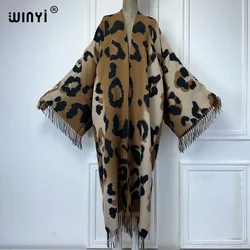 WINYI Camouflage long cardigan African women winter kimono long sleeve OverCoat abaya dubai luxury Open Front tassel party dress