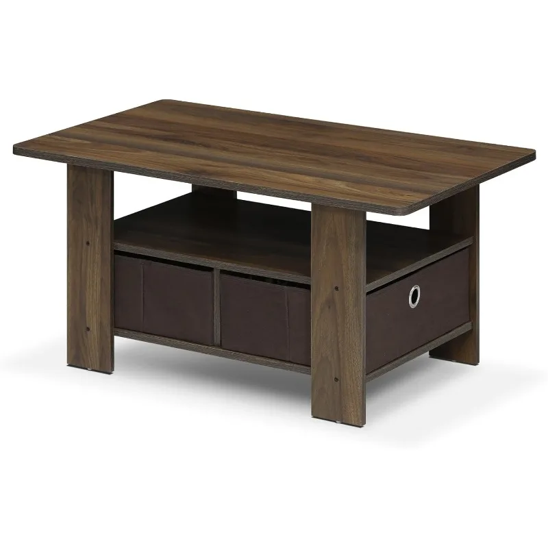 

Andrey Coffee Table with Bin Drawer, Columbia Walnut/Dark Brown