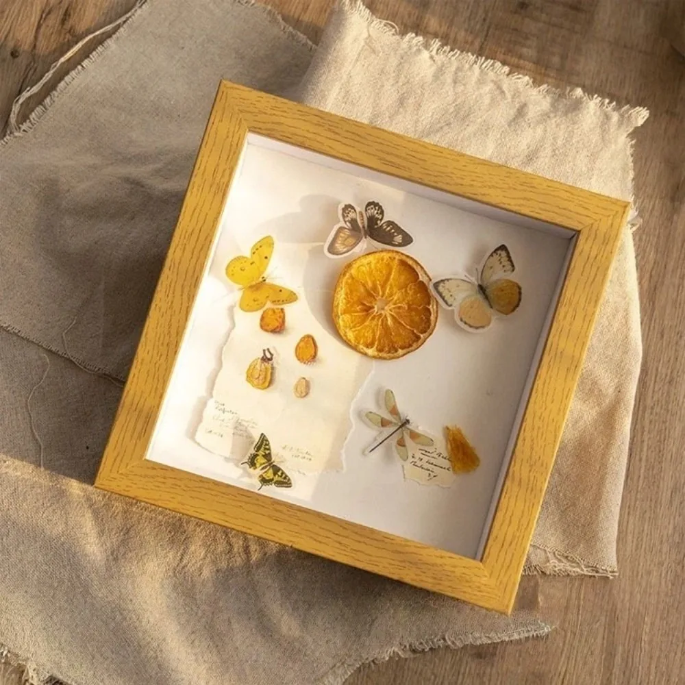 Wooden 3D Picture Frames Handmade Depth 3cm DIY Photo Frame Square 6/8/10in Specimen Display Box Rack for Dried Flower image 3