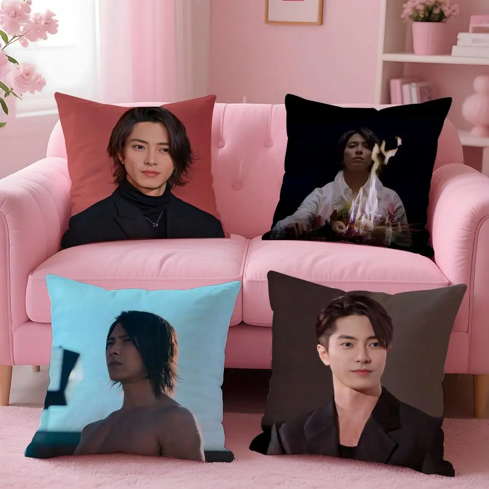 Celebrity T-Tomohisa Yamashita Cushion Cover Breathable Linen Pillowcase Summer Odorless Eco-Friendly Invisible Zipper Washable