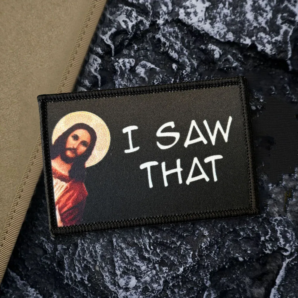 Parche moral táctico Jesus I Saw That con cierre Velcro - imagen 2