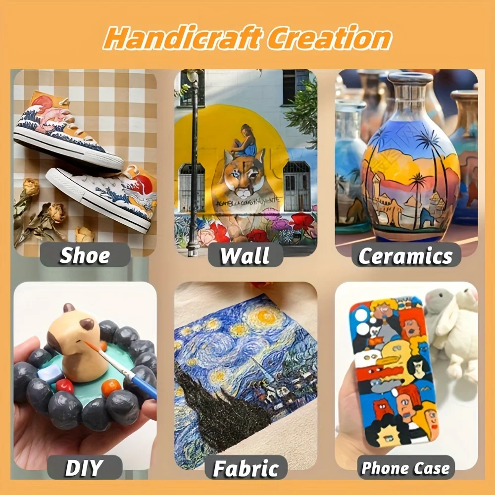 طلاء أكريليك أصباغ رسم احترافية لوحة فنية مقاومة للماء صبغة يدوية إبداعية داخلية وخارجية