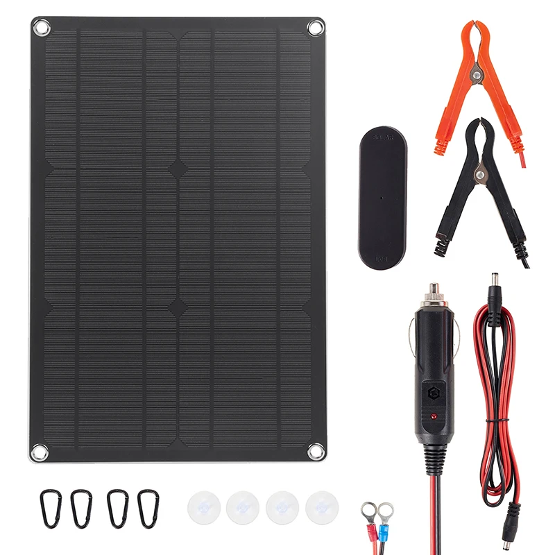 

Solar Battery Trickle Charger Maintainer 12V Waterproof 60W Solar Panel Trickle Charging Kit for Car Automotive Motorcycle Boat