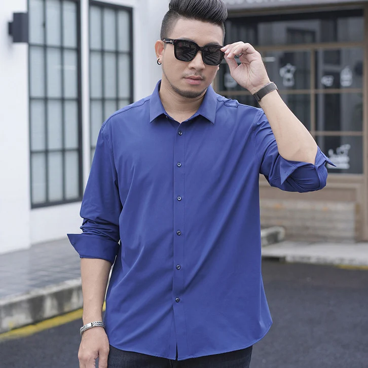 68-175KG Business Shirts for Men 9XL Long Sleeve Casual Oversized Loose Shirt Plus Size Business Shirt Big Size Male Tops