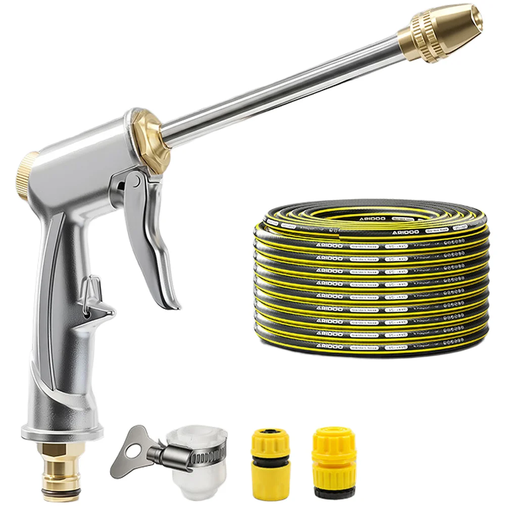 High Pressure Adjustable Garden Sprayer Nozzle Alloy Water Hose For Car Lawn Cleaning Irrigation Tool Accessories