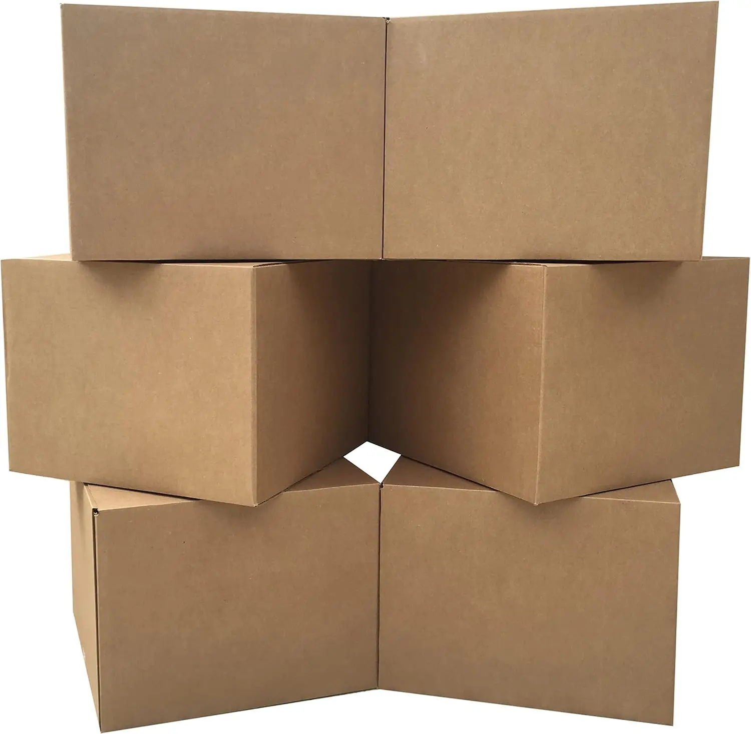 

6-Pack Large Moving Boxes 20x20x15, Sturdy Corrugated Cardboard for Packing & Shipping