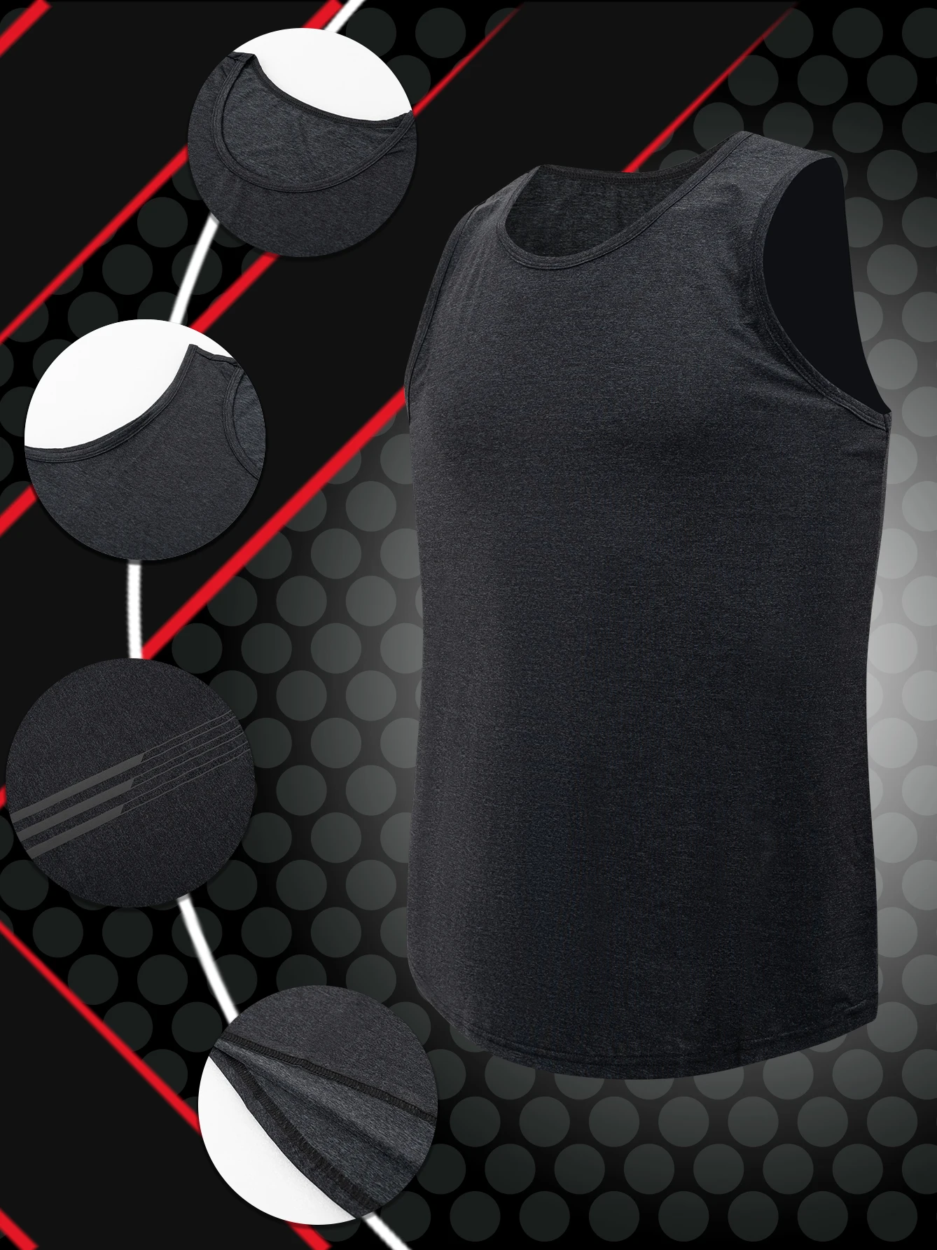 Men's Running Sports T-Shirt Lightweight Breathable Gym Muscle Tank Top Spring&Summer Quick-Dry Casual Workout Vest