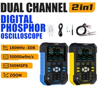 FNIRSI DPOX180H Handheld Digital Phosphor Oscilloscope 180MHz-3DB Analog Bandwidth 500MSPS 2 in 1 Signal Generator XY Mode ZOOM