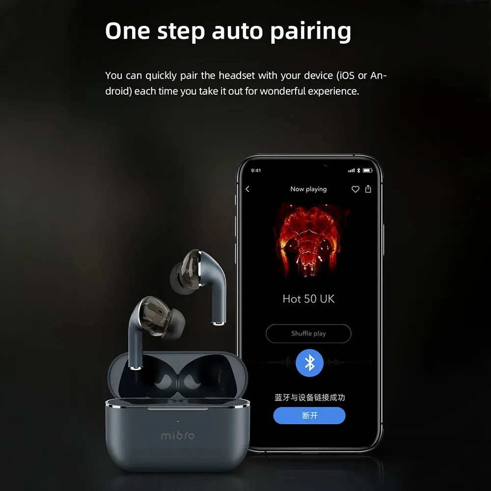 Mibro-M1 سماعات بلوتوث ، IPX4 مقاوم للماء ، الرياضة سماعات لاسلكية ، HiFi ستيريو ، ENC ، الحد من الضوضاء ، 4 رئيس ، 100% الأصلي