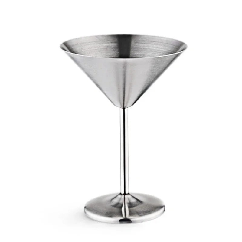 

Stainless Steel Martini Cocktail Glass High Base Wine Glass Unbreakable Wine Metal Bar Champagne Glass