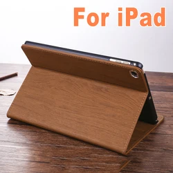 Wood Grain Leather Case for IPad Air2 Case Mini 1 2 3 4 5 Air1 Funda IPad 9.7 2017 2018 Cover Foldable Stand Holder