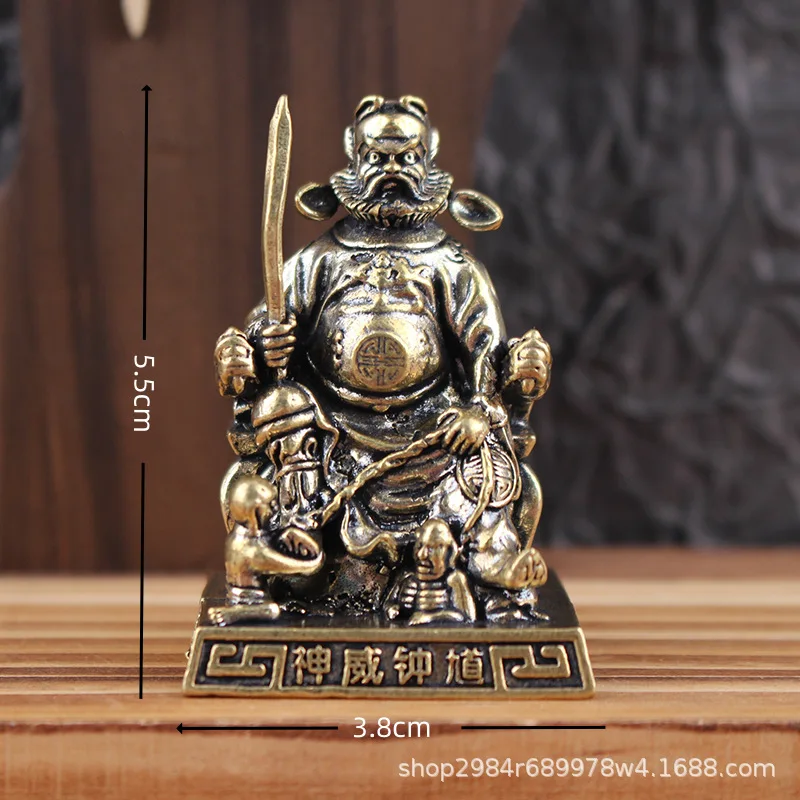 Living Room Coffee Table Shenwei Zhong Kui Desktop Ornament Decoration Brass Sword-Holding Zho