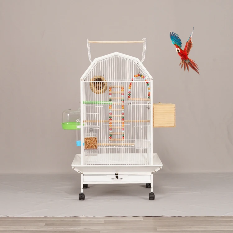 Heavy Duty Rolling Large Bird Cage With Wheels for Sale 46x46x94cm Removable Tray for Parrots Easy Move & Clean Home Aviary