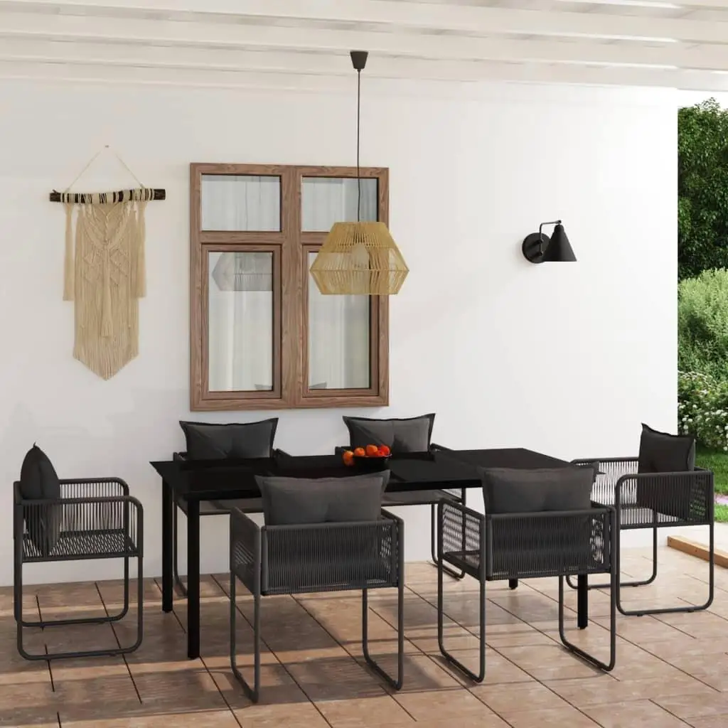

Stylish Weather Resistant Black Outdoor Dining Set High Quality Table and Chairs for Patio and Backyard