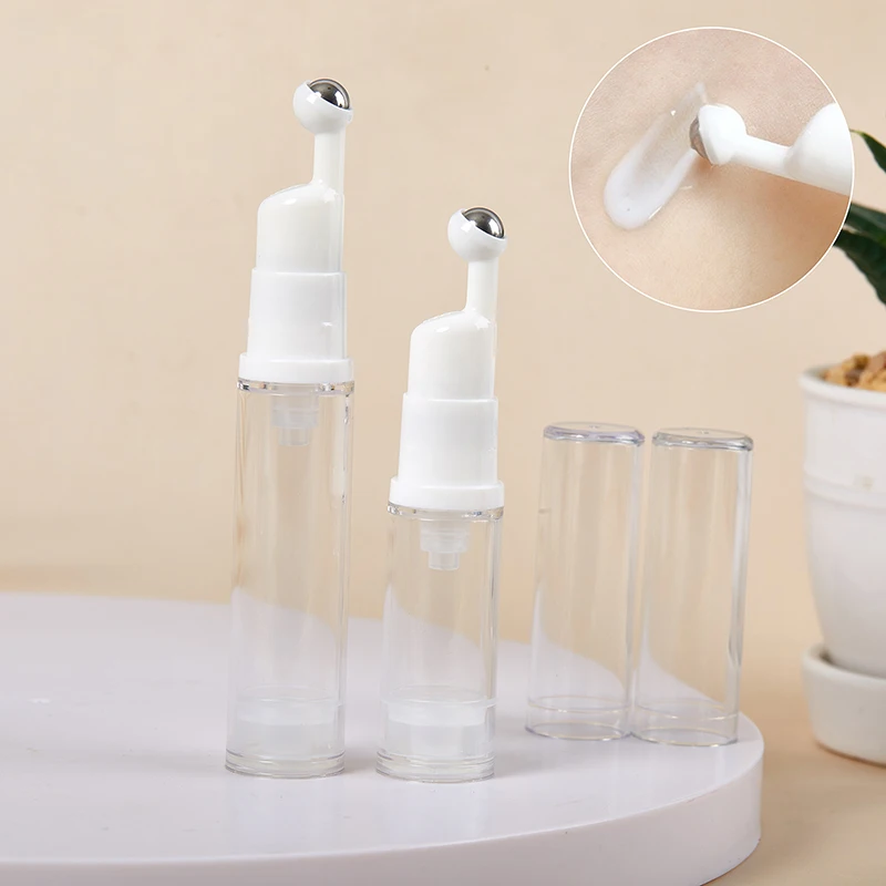 

5/10ml Liquid Foundation Refillable Bottles Cosmetics Eye Cream Roller Ball Vacuum Bottle Travel Portable Empty Glass Bottle