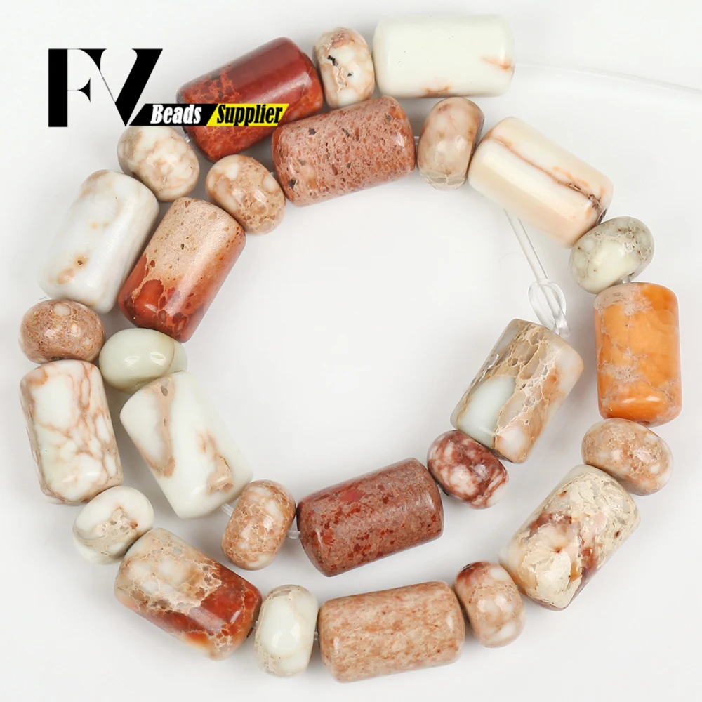 4x6x10mm Natural Stone Beads Off-white Shoushan Stone Rondelle Tub Beads for Jewelry Hand Ring Necklace Accessories Making DIY
