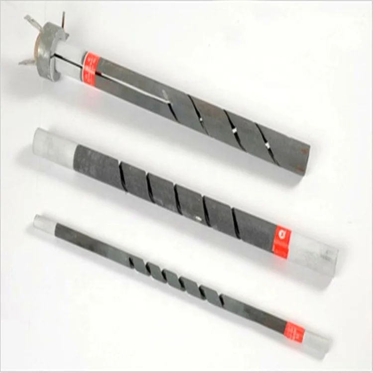3 Phase Single Spiral Silicon Carbide Sic Rod Heater Heating Element Cold zone 300mm, hot zone 400mm, diameter 25mm, each 6kw