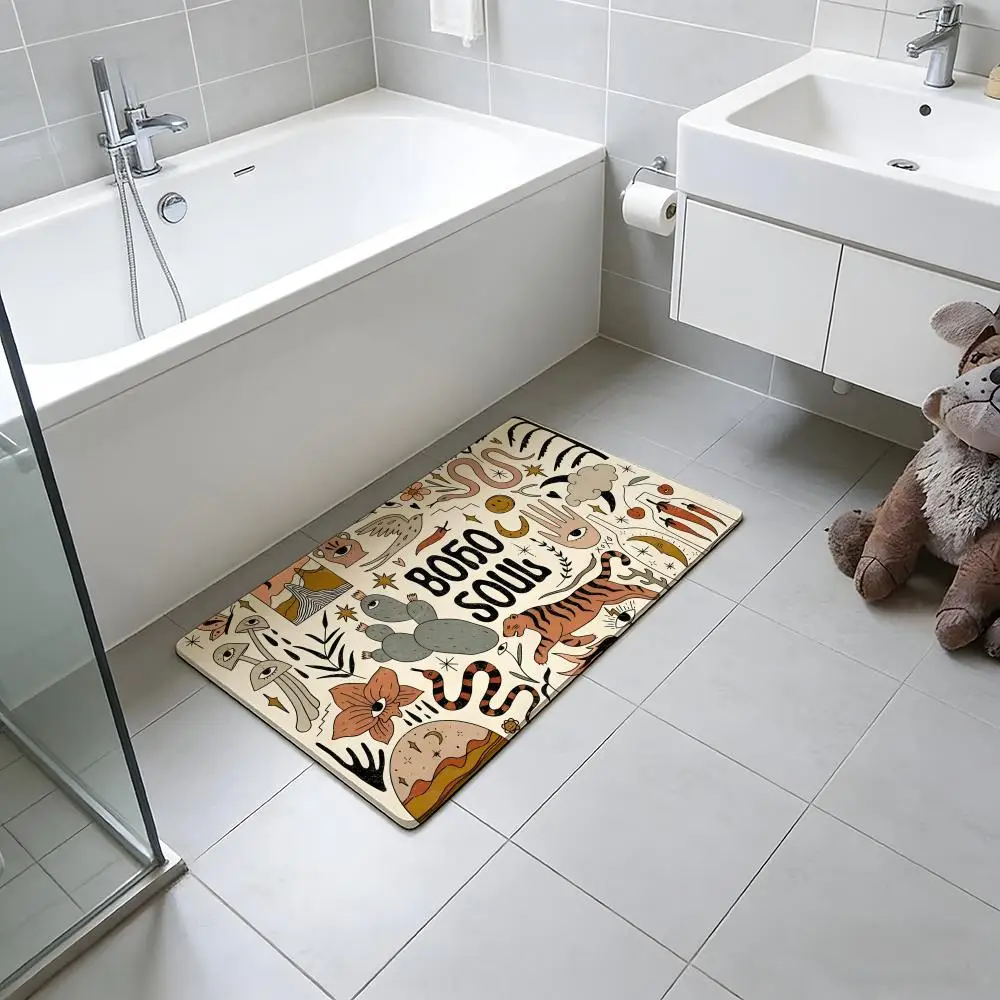 anime B-BOHO Floor Mat Absorbent Floor Mat Non-Slip Entrance Rug for Bathrooms Restrooms and Toilets