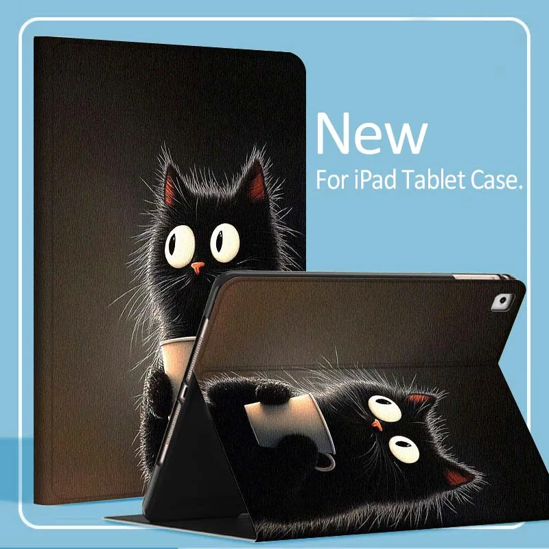 

Cartoon anime cat For iPad Pro Air Mini 1 2 3 4 5 6 7 7th 8th 9th 10th 11th 10.2 9.7 10.5 10.9 11 2024 2025 Tablet Case