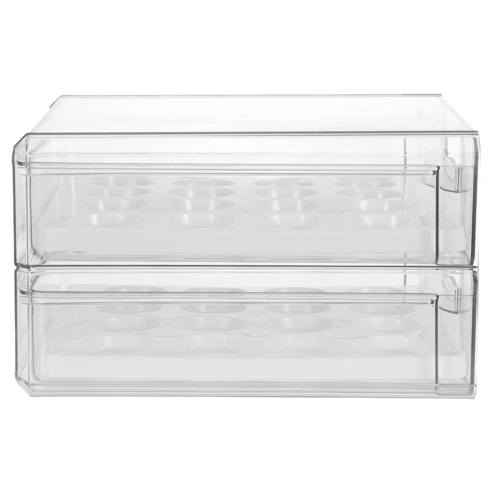 

32 Count Double Layered Egg Storage Box for Refrigerator - Transparent Stackable Egg Holder Container - Kitchen Fridge