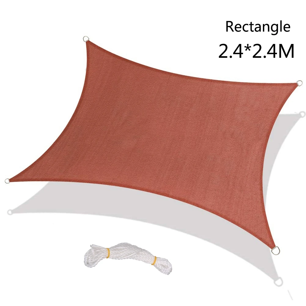Sail Shade Rectangle Polyester Oxford Cloth Sun Shade Sail for Backyard Yard Deck Patio Garden 2.5x2.5m