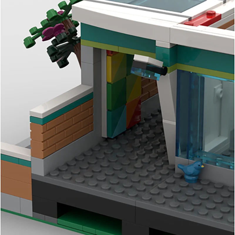Modulares Bahnhofsbaukasten-Modell mit Technologie-Bausteinen, DIY-Montage, Straßenansicht-Konstruktionsspielzeug für Feiertagsgeschenke