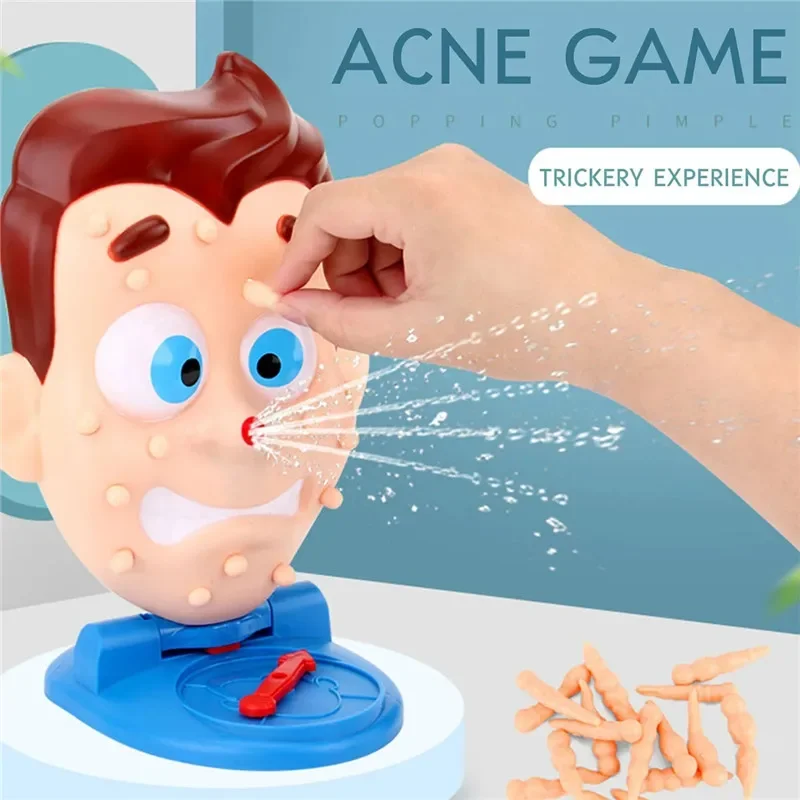 Novelty Funny Board Game Toys Simulate Face Squeeze Acne Water Spray Popping Pimple Party Table Game Interactive Prop Toys