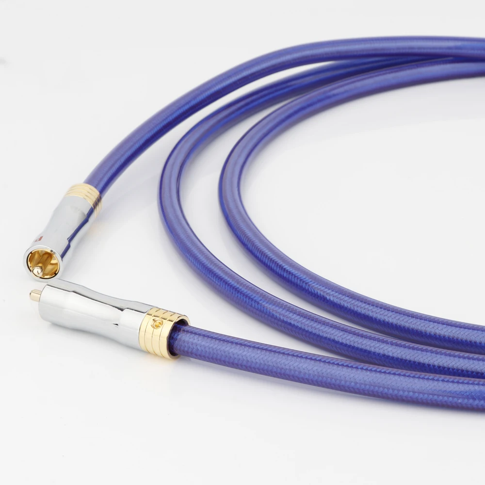 Preffair 75 Ohm HiFi verzilverde coaxiale audiokabel - RCA naar RCA digitale coaxiale kabel voor DAC, CD-spelers en HiFi-systemen